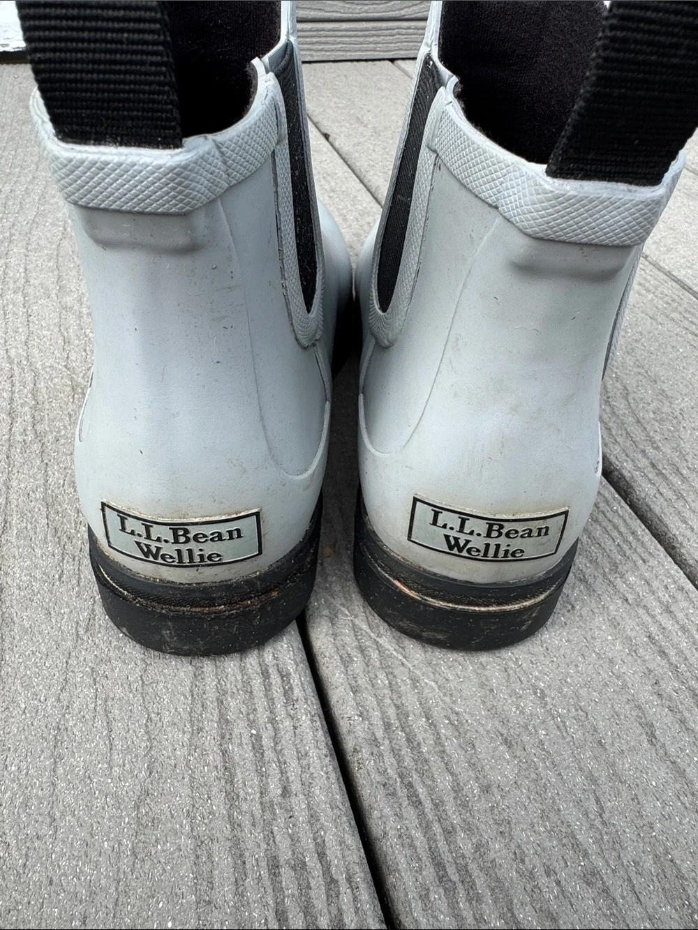L.L. Bean Wellie Women’s Boots - Light Gray